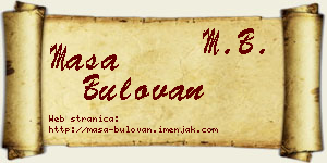 Maša Bulovan vizit kartica